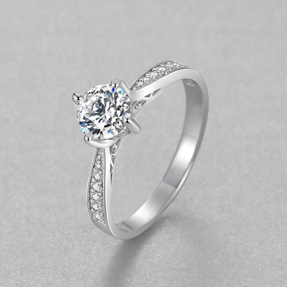 

Luxurys Designers Fashion Yjz018 one C 90 point Sterling Silver 925 platinum plated imitation ring crown wedding women's diamond ring