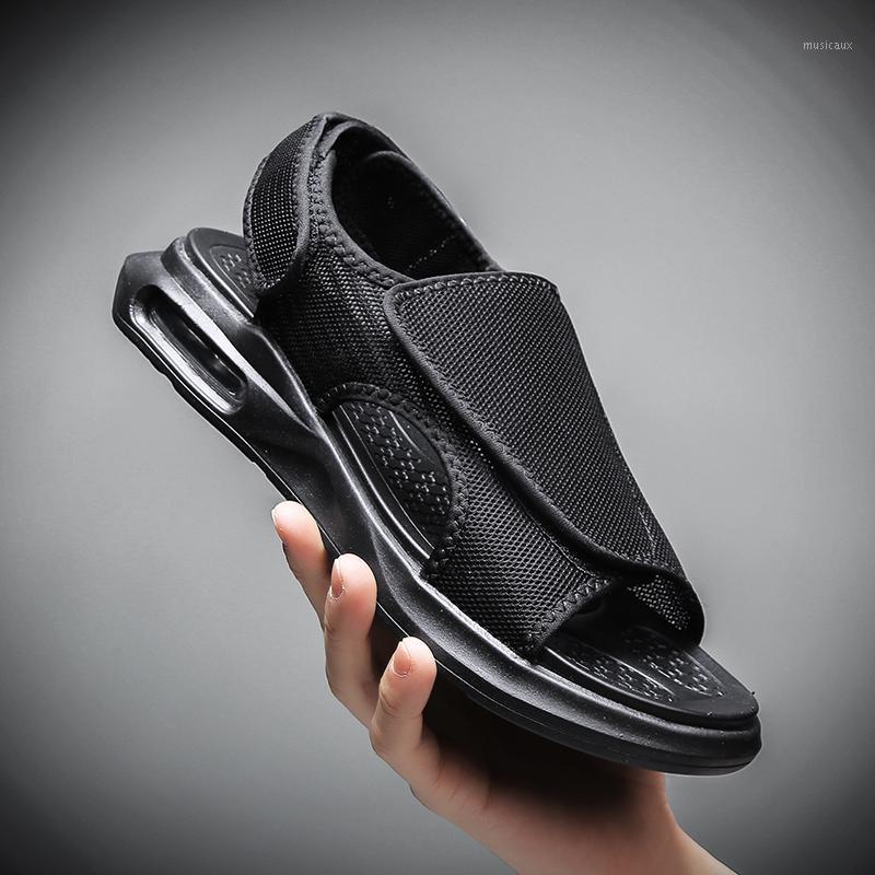 

Men's Sandals Summer Men Shoes Breathable Walking Beach Slippers Outdoor Shoes Flat Casual Flip Flops Sandalias 2020 New1, Black