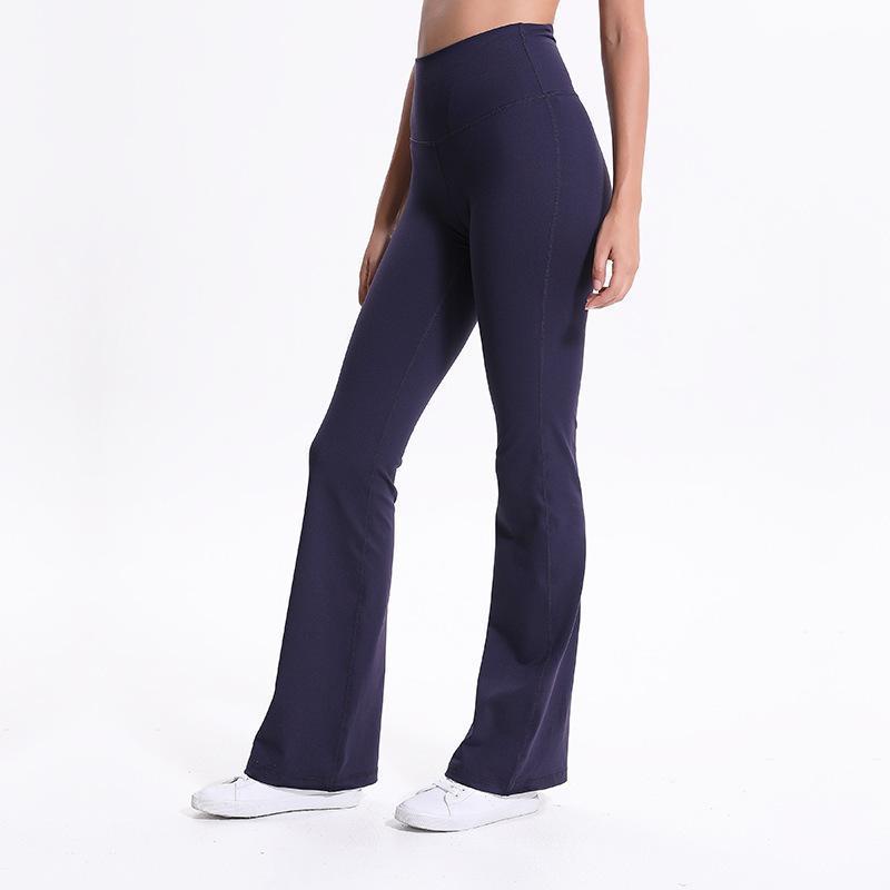 

Wholesale Women Yoga Pants Sexy High Rise Gym Outfits Thicken Material Elastic Sports Pants Wide Leg Spandex Running Tight, Blue