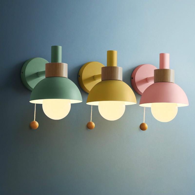 

Creative Nordic living room aisle bathroom mirror headlight bedroom bedside macaron wall light home deco sconce YHJ020219
