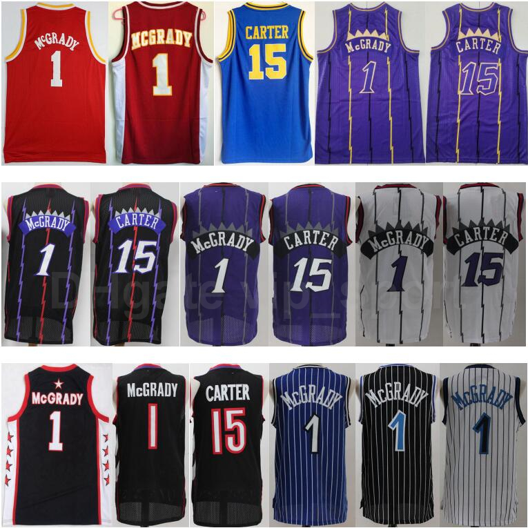 

Men Basketball Tracy McGrady Jersey North Carolina Tar Heels Vince Carter College Vintage MT.ZION Christian Florida Daytona, 15 purple