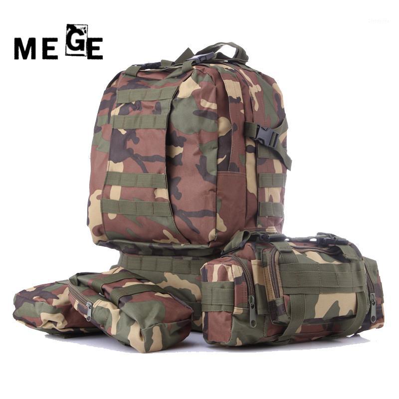 

MEGE Large Capacity Nylon Outdoor Sport Gym Bag, Tactical Mountaineering Backpack Camping Hiking Trekking Bag for Gym1, Khaki