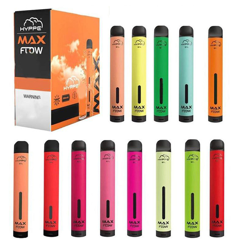 

Hyppe Max FLow Electronic Cigarette 2000 Puffs Disposable Vape Airflow Adjustable 900mAh 6.0ml Liquid Cartridges Pen Pods Device 10 Colors Ecigarette