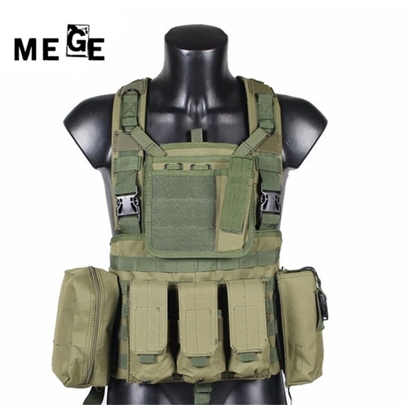 

MEGE Military Tactical Vest Police Paintball Wargame Wear MOLLE Body Armor Hunting Vest CS Outdoor Products Equipment Black, Tan 201214, Cp