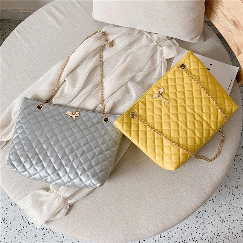 

Fashion PU Leather Chain Bag Handbag Women Large Top-handle Bags Shoulder Totes Sac A Dos Bolsas Feminina Mujer Sac A Main 2021, White