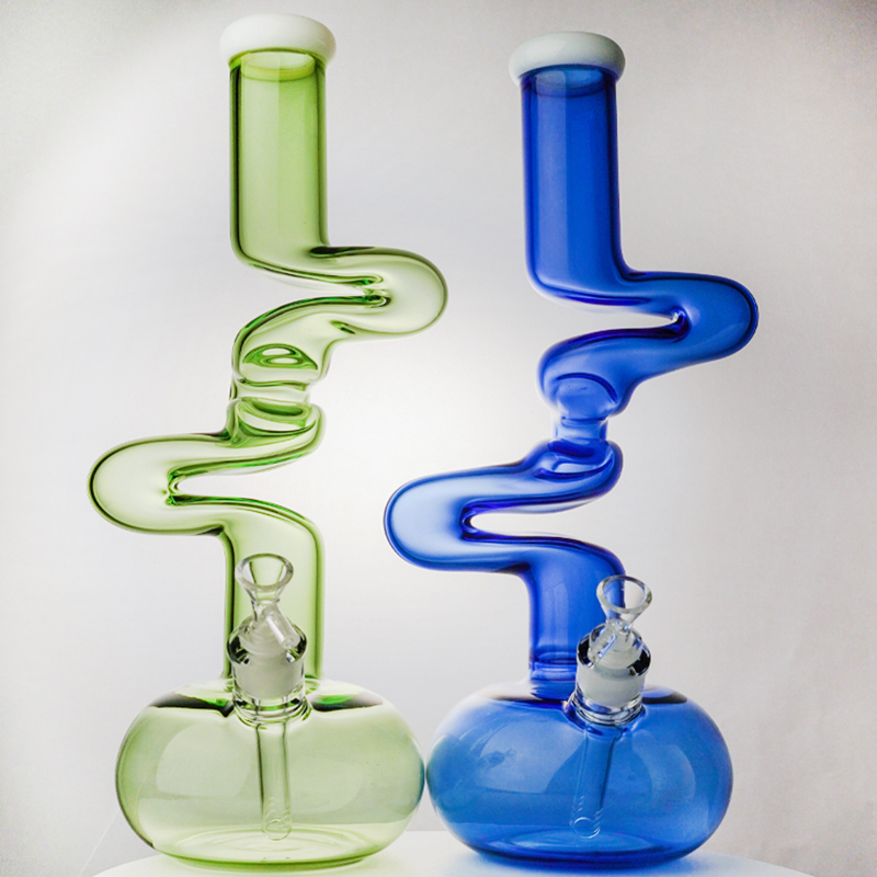 

Unique Big Glass Bong Recycler Dab Rig Wax Beaker Bongs Perc Oil Burner Torus Waterpipes Thick Glass Oil Rigs Diffused Downstem With Bowl