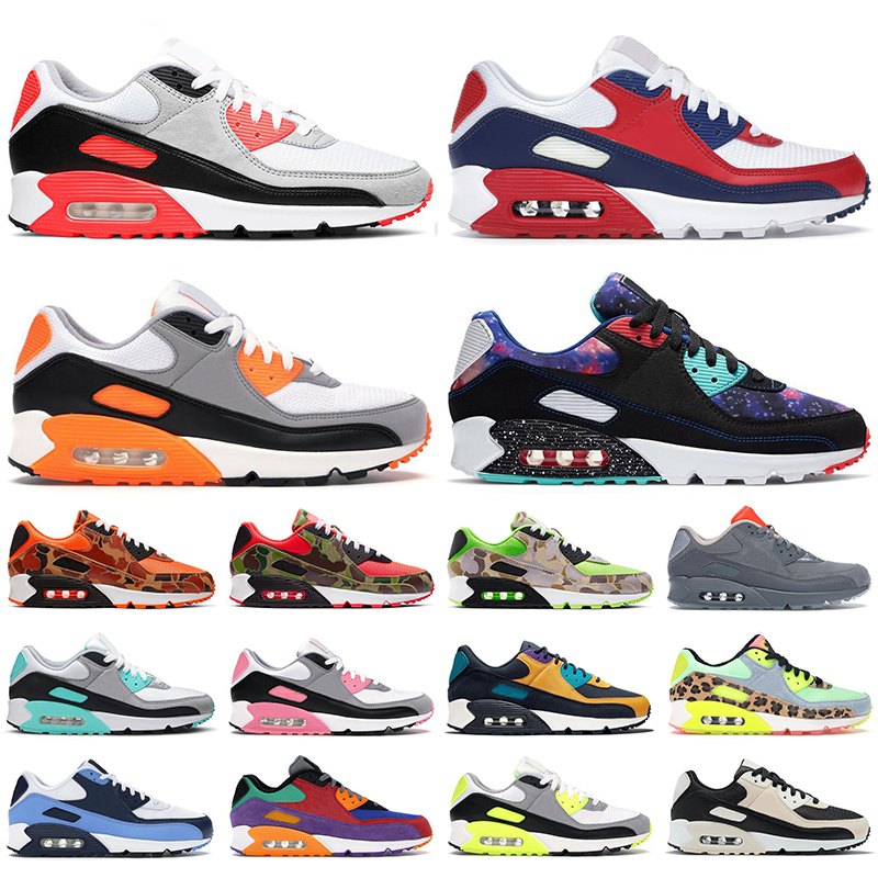 

New 90 mens running shoes women trainers USA Green Camo infrared UNC Lime Laser Blue Rose Supernova Turquoise men outdoor sports sneakers