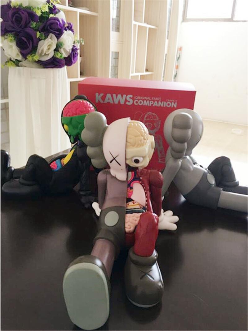 

13inch 0.9KG Originalfake Kaws Dissected Companion Sitting position Figure With Original Box Action Figure model decorations gift, Red