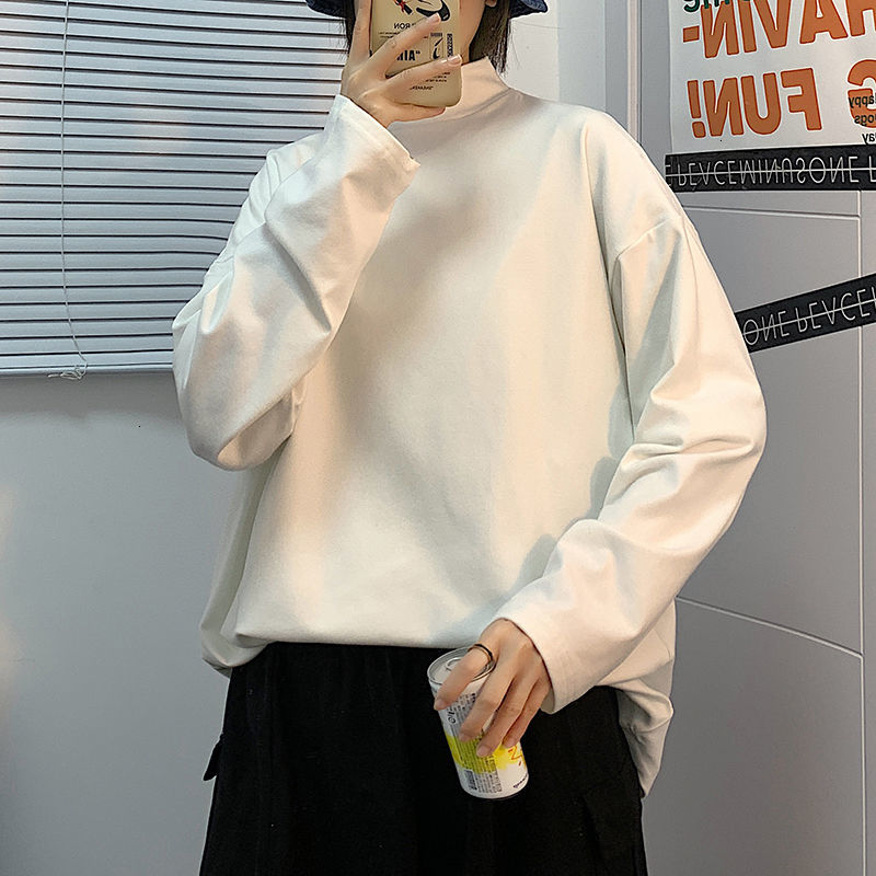 

New 2021 Shirt Fine Thick Long-sleeve Lovers Sport Fashion Male Youth Wear W9WV, White