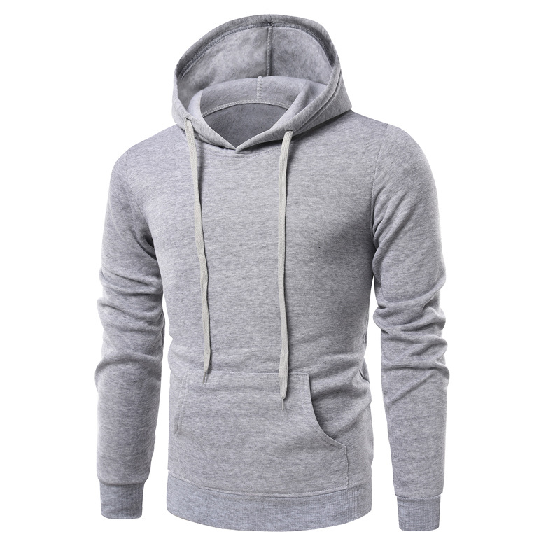 

2021 Brand New Men's Hoodies Sweatshirts Long Sleeved Hooded Pullover for Male Youth Pure Color Hoodie Sweatshirt, Light gray