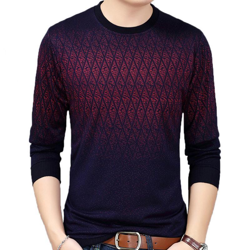 

Casual Social Diamond Pullover Men's Sweater Shirt Jersey Clothing Pull Sweater Men's Fashion Knitwear, Red12