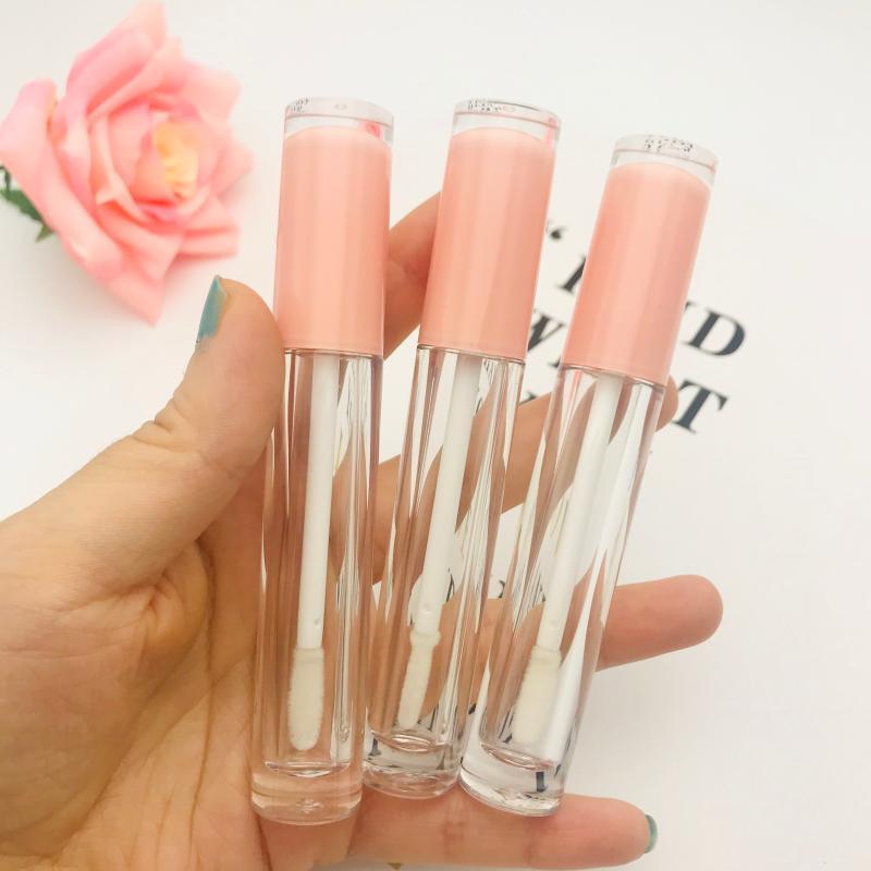 

10/50PCS 5ML Empty Lip Gloss Tube With wand,ABS Lip Tubes,Baby Pink Cap DIY glaze packing container1