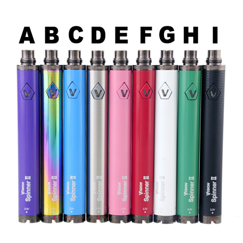 

Vision Spinner 2 II Battery 1600mAh Ego C Twist Variable Voltage VV 3.3-4.8V Battery For 510 Thread Nautilus Mini Protank Atomizer