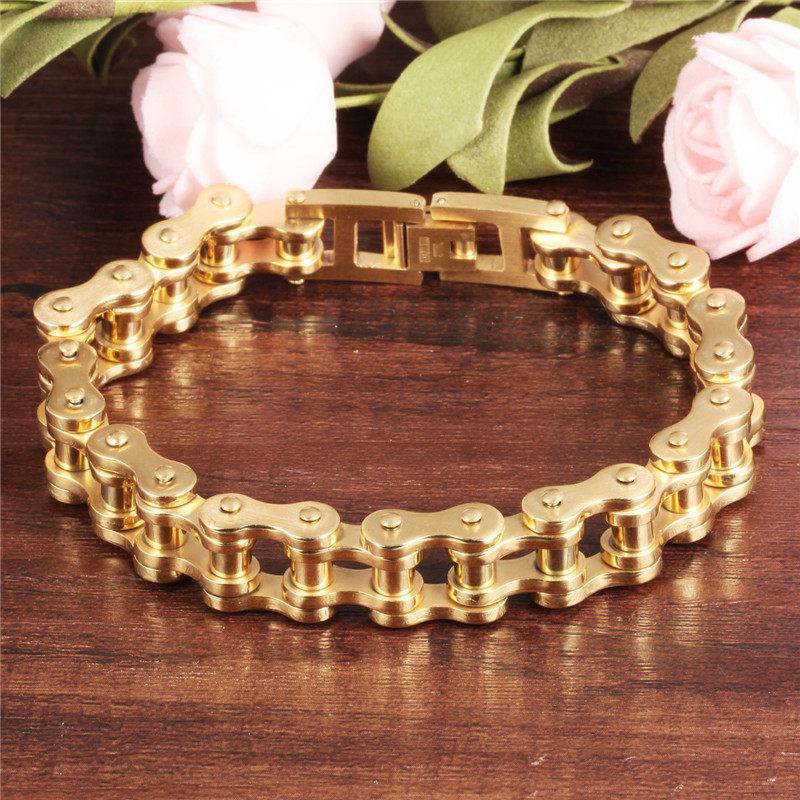 

V.YA Cool Men Biker Bicycle Motorcycle Chain Men's Bracelets & Bangles Fashion 4 Color Stainless Steel Christamas Jewelry Gifts1
