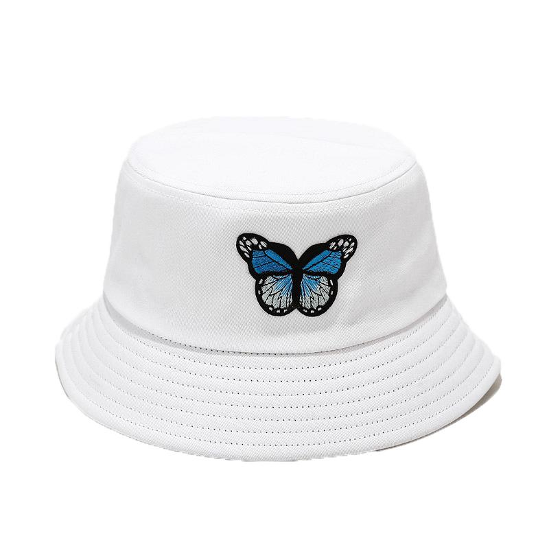 

Bauhinia Butterfly Embroidery Summer Bucket Hat Women Outdoor Travel Visor Cotton Fishing Hunting Cap Men Foldable Fisherman Hat, Black