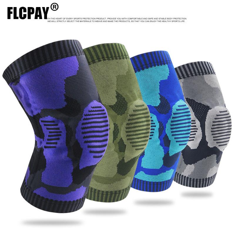 

1PCS Sports Anti-Collision Knee Pads Silicone Spring Compression Support Pat Bone Protector Running Basketball Knee Pads, Purple