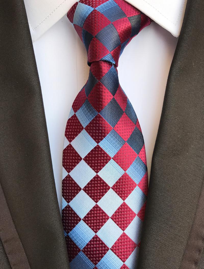 

Bow Ties 2021 Fashion Diamond Plaids Jacquard Woven Necktie Cravat For Men