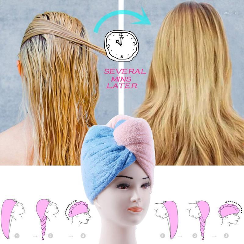 

Rapided Drying Hair Towel Microfiber Quick Magic Hair Dry Hat Wrapped Towel composite coral Fast drying1, As pic