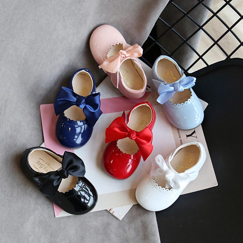 

New Fashion Children Girl PU Shoes Princess Dance Bow Shoes Kids Girl Dress Party Flats Casual Single First Walkers1
