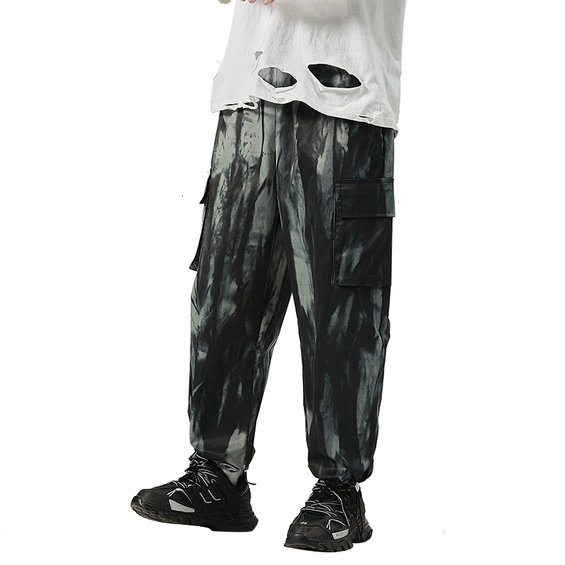 

2021 New Ankle-length Black Sweatpants Streetwear Spring Autumn Hip Hop Pants Men's Casual Korean Oversize Joggers Trouers Qfme, K406 2
