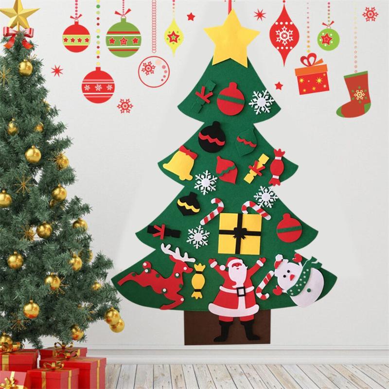 

Kids DIY Small Felt Artificial Christmas Tree Xmas New Year Tree Decoration 2021