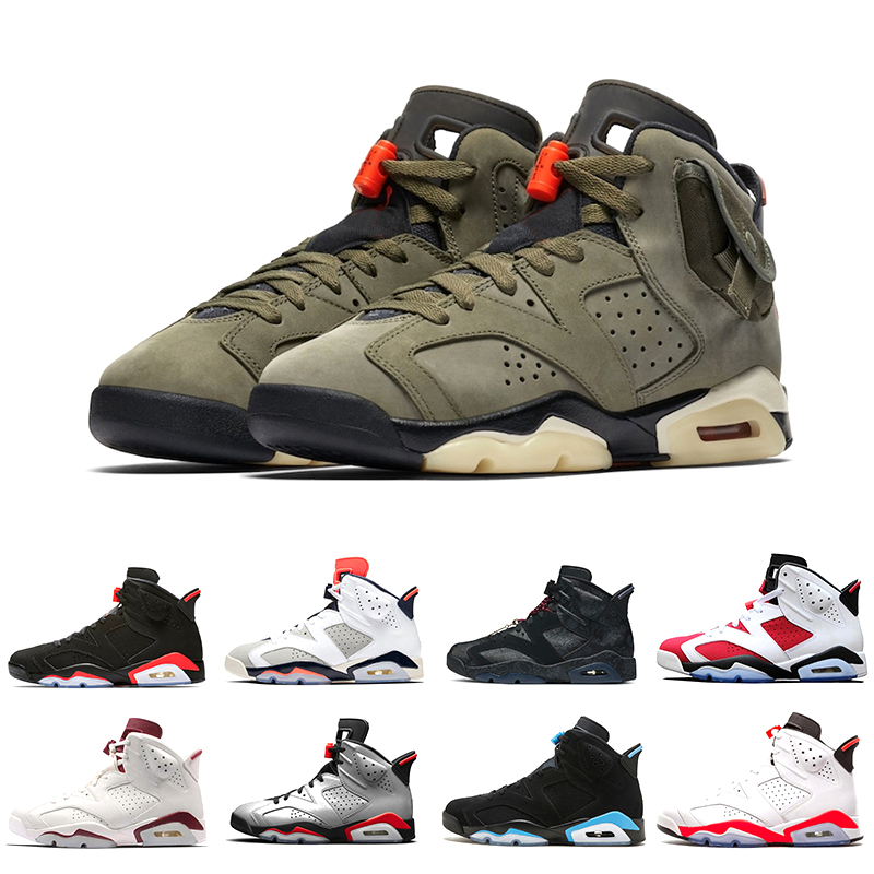 

Fashion Travis Scotts Jumpman 6 mens basketball shoes Angry bull UNC Oreo Gatorade Black Infrared DMP 6s men trainers sports sneakers 40-47, Color#5