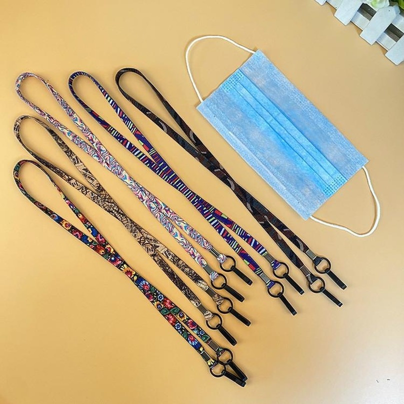 

Face Mask Lanyard Colorful Pattern Noodle Flat Mask Strap Ear Savers Holder Hanging Rope Neck String Hook for Kids Adults Mouth Masks stock
