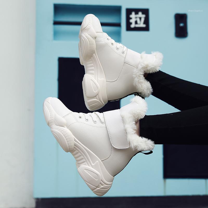 

2020 New trend snow boots Gaobang thickening plus velvet women's shoes warm women's casual shoes sports1, Beige