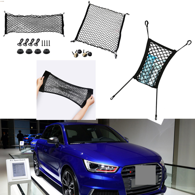 

For Audi S1 Car Auto vehicle Black Rear Trunk Cargo Baggage Organizer Storage Nylon Plain Vertical Seat Net
