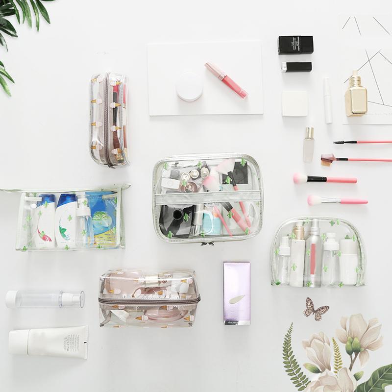 

Women's Clear PVC Cosmetic Storage Bags Portable Travel Waterproof Toiletry Pouch Wash Makeup Luggage Organizer Accessories