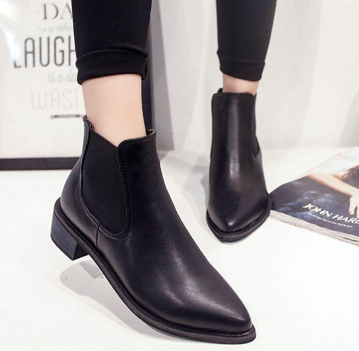

2021 Autumn winter warm women Ankle boots Square high heels Snow Boots Side zipper Casual Pumps, Black