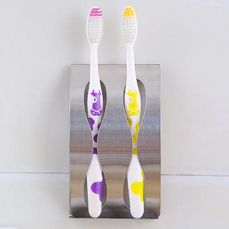 

Bath Accessory Set Stainless Steel Wall Mount Toothbrush Holder 2/3 Hole Self-Adhesive Tooth Brush Organizer Box Bathroom Accessories