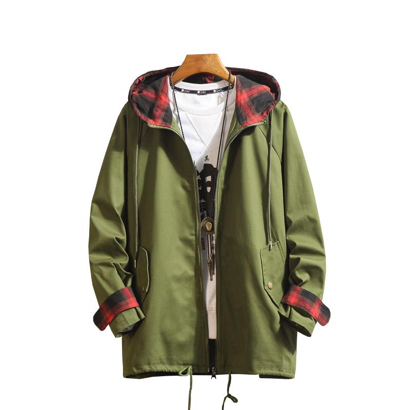 

Cotton new Mens Jacket Quality Fashion Hooded Men' Jacket Casual Classic Plaid Large Size Loose Comfort Cotton Mens, Black