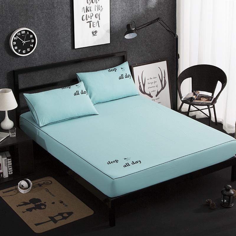 

Solid Color Pillowcase and Fitted Bedsheet With Elastic 3 Pieces Bedding Sheet Set Mattress cover Pillowcase Home Decoration