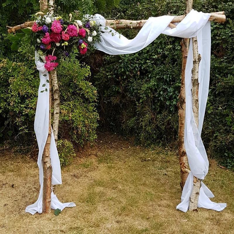

38 Solid color terylene fabric wedding arch draping fabric voile arbor drapes for outdoor wedding ceremony party curtains1