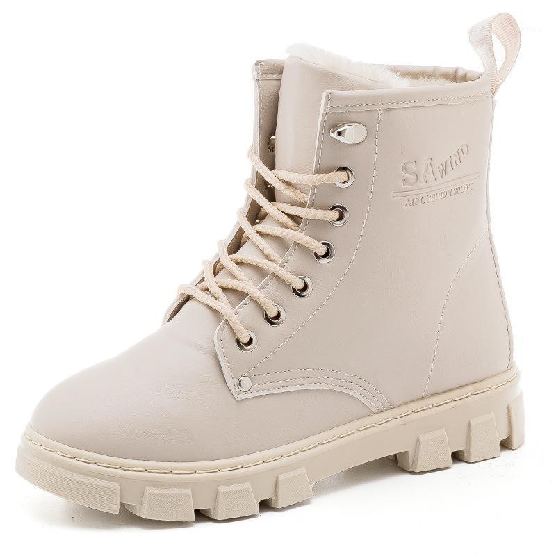 

Boots Women Plus Velvet Lace Slip-in-tube Warm Winter Cotton Flat Shoes1, Black