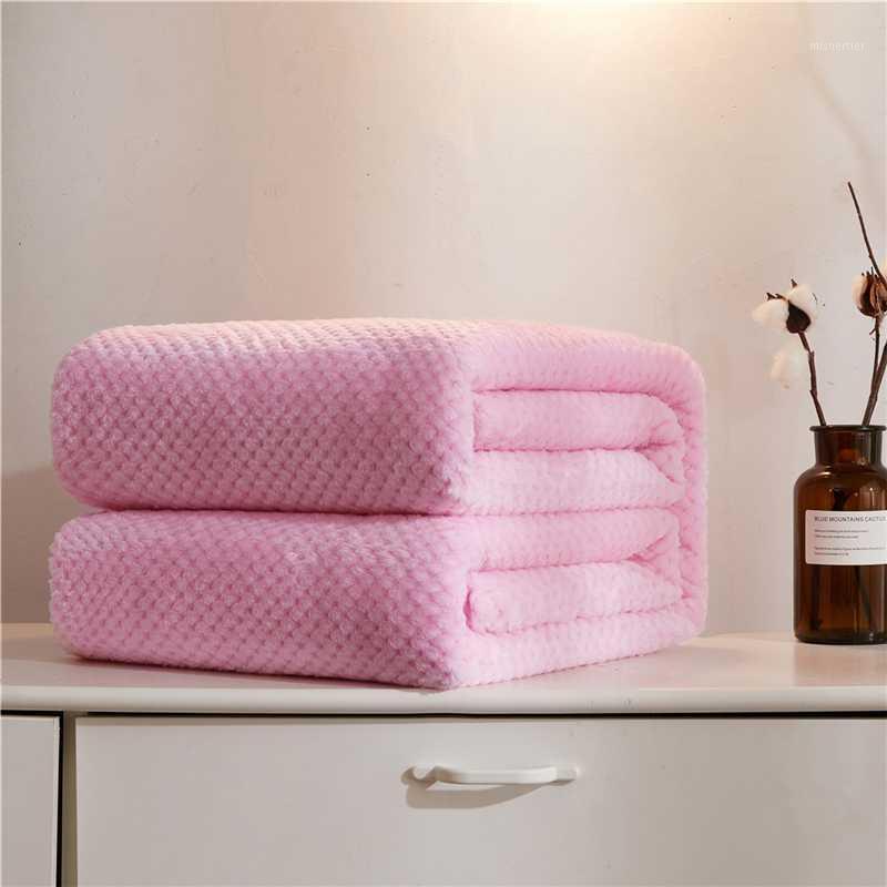 

Japan Style Coral Fleece Flannel Blankets Solid Pink Summer Throw Winter Sofa Cover Bed Sheet Travel Airplane Blanket On The Bed1