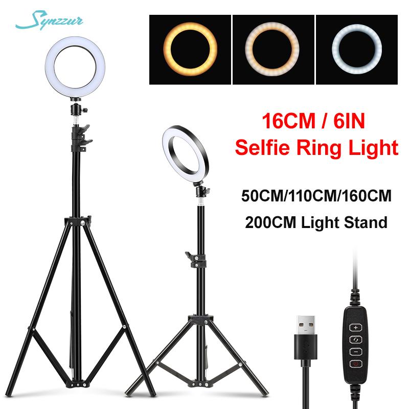 

LED Ring Lamp Dimmable 3 Mode Photography Selfie Makeup Ring Light 2M Light Stand USB Photo For Youtube Video Shooting