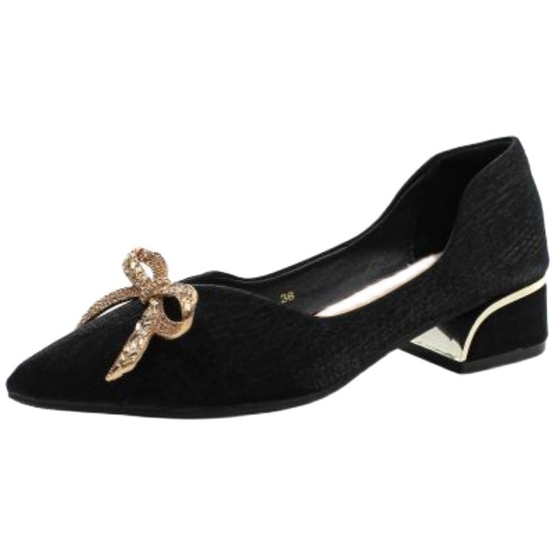 

2021 Spring Summer Shoes Women Low Heels Office Ladies Shoes Pointed toe Bowknot Women Pumps Elegant Woman Square Heel 3cm A3213 #qo3v, Black