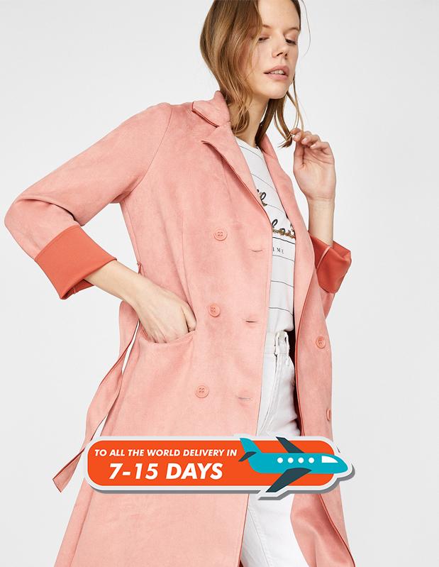 

Autumn Winter suede casual fashion double breasted plaid trench classic elegant long trench coat collar with belt Chic sashes epaulet, As pic