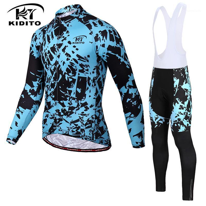 

KIDITOKT 2020 Winter Mountain Bicycle Cycling Clothing Suit Thermal Fleece Cycling Jersey Set Keep Warm MTB Bike Clothes1, Jersey and pants