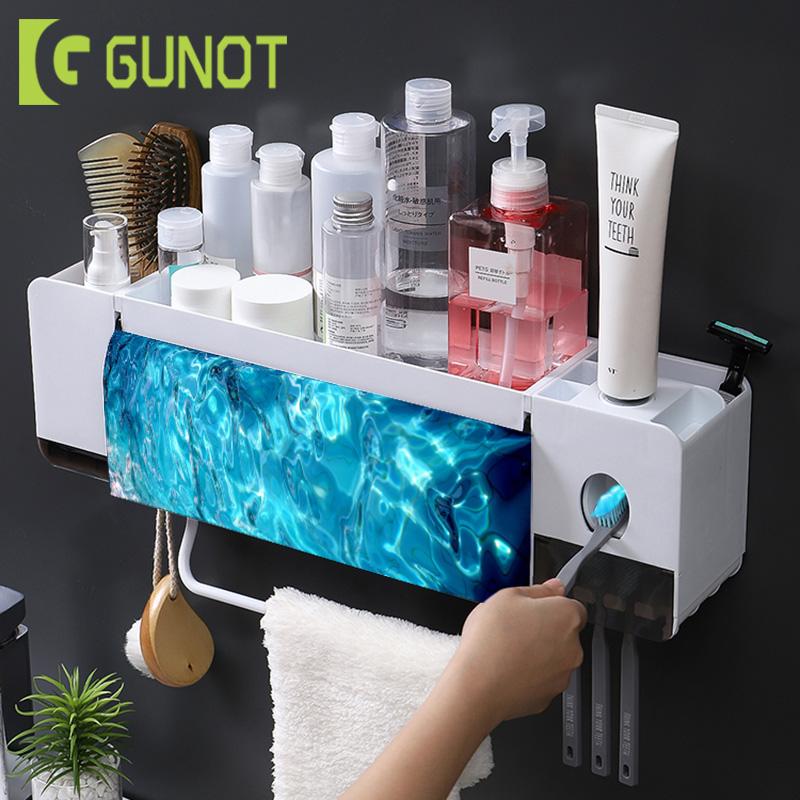 

GUNOT Toothbrush Holder Case Automatic Toothpaste Dispenser Squeezer Bathroom Storage Box Bathroom Accessories Sets