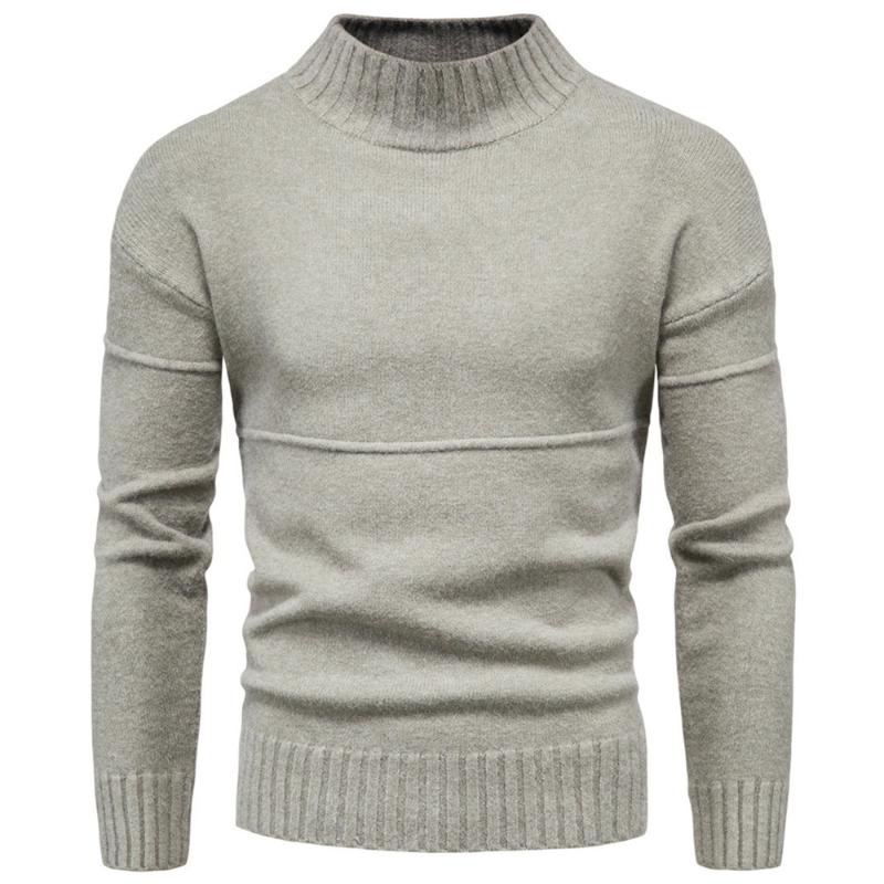 

Men's Sweaters Pullover Autumn Cotton O Neck Long Sleeve Fashion Solid Color Base Knit Korean Round Collar Sweater, Black