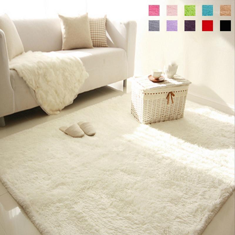 

Soft Fluffy Shaggy Rectangle Carpet Floor Mat Living Room Decorative Blanket Area Rug Solid Color White Beige Pink Coffee Black1, White short fur