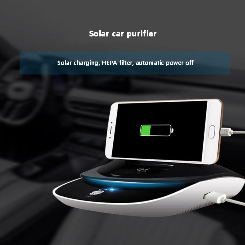 

Kbxstart Solar Multi-function Car Air Purifier Portable Negative Ion Generator Can Do Mobile Phone Bracket And Charging Treasure