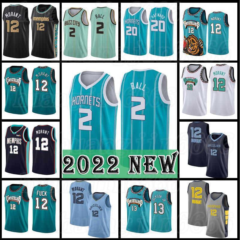 

LaMelo 2 Ball Gordon 20 Hayward Basketball Memphis''Charlotte''12 Ja Morant Hornets''Jerseys Grizzlies'&#, Black;red