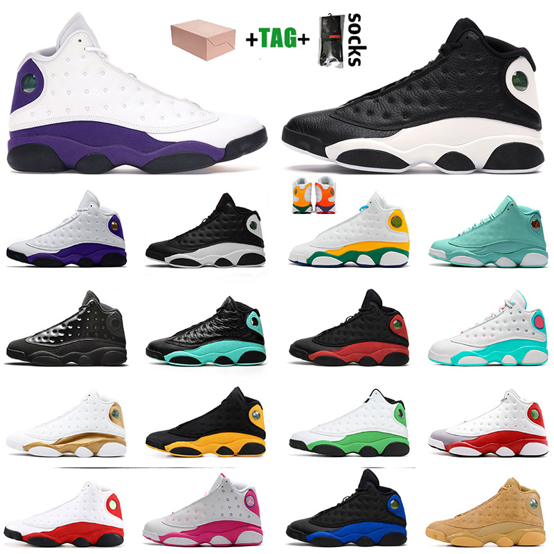

2021 WITH BOX Jumpman 13 Women Men 13s XIII Basketball Shoes RetroÂ Lucky Green Chicago Outdoors trainers sneakers mens shoes size 13, White;red