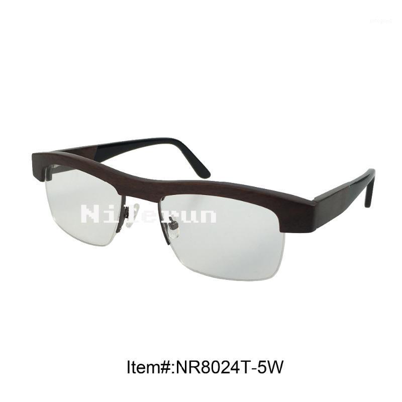 

Sunglasses High Quality Half Frame Ebony Wood Optical Glasses1
