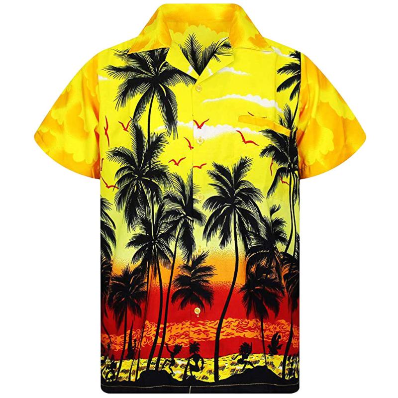 

New Men' hawaiian-style printed fashion shirts hot cross-border comfortable soft casual breathablehigh-grade shirt dropshipping