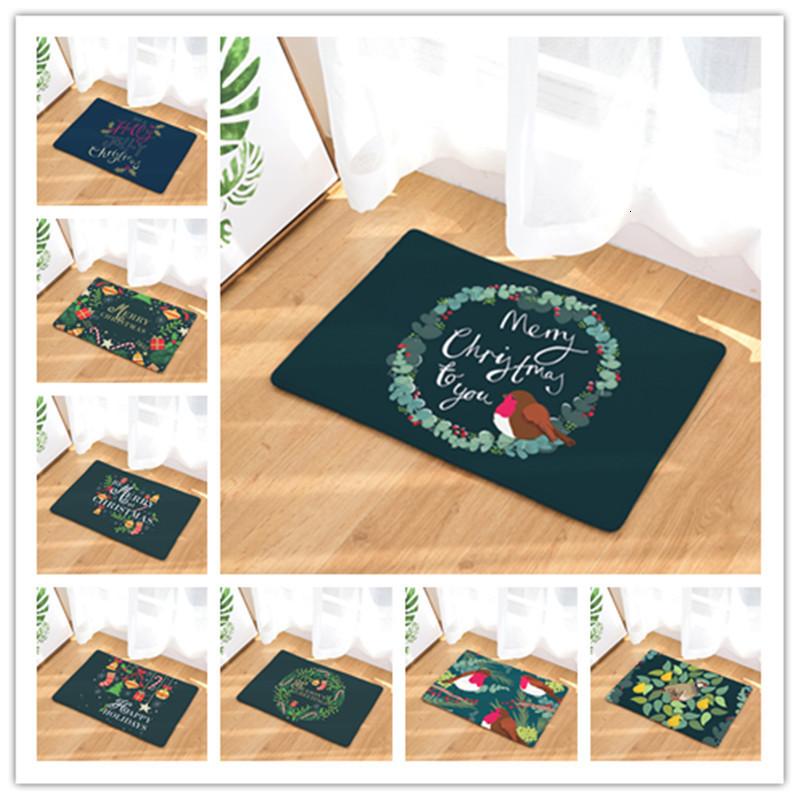 

Merry Christmas Doormats Carpet Anti-slip Santa Claus Flannel Home Bathroom Door Mat Christmas Decorations For Home Party Mats